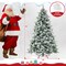 6 Feet Flocked Christmas Tree with Warm White LED Lights and 752 Mixed Branch Tips